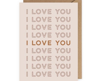 I Love You Card, Valentine's Day Card for Girlfriend, Cute Love Card, Valentine Card
