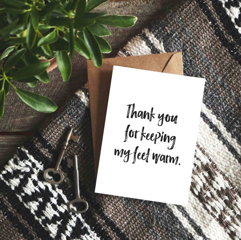 Funny Card for Girlfriend Funny Valentine Card Funny Valentine/'s Day Card for Boyfriend Feet Warm Card Funny Anniversary Card Vday Card