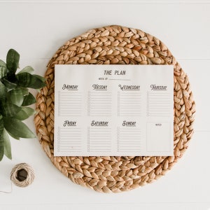 Weekly Notepad Planner, Weekly Planner, Weekly Schedule, To Do List Notepad, Student Planner, Undated Desk Planner,  Daily Planner