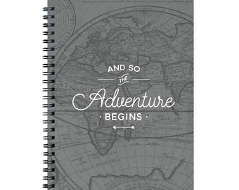 Adventure Begins Notebook Journal, Lined Travel Journal, Best Graduation Gift, Adventure Awaits, College Student Gift, Wedding Guestbook