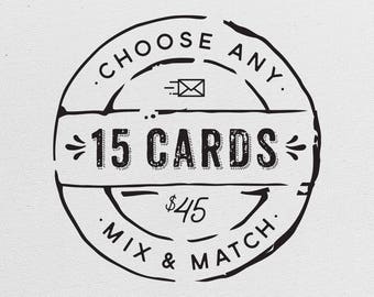 Choose Any 15 Greeting Cards | Congratulations Card, New Job Card, Anniversary Card for Husband, Christian Card, I Love You Card, Card Pack