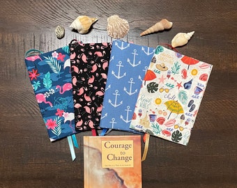 Book Covers ~ Al-Anon ~ One Day at A Time ~ Courage to Change ~ Living Today in Alateen ~ Handmade Fabric Book Covers with two Page Markers