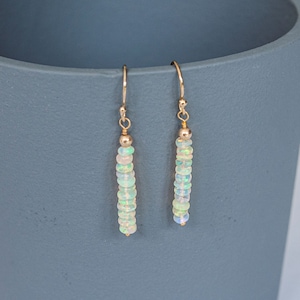 Mothers Day Gift, Real Opal Earrings, October Birthday Gift, Opal Drop Earrings, Gift For Mom, Long Opal Earrings, Ethiopian Opal Jewellery