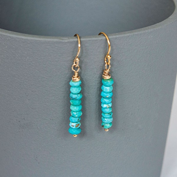 Turquoise Earrings, Blue Earrings, Bohemian Earrings, Gifts For Friends, Natural Turquoise Jewellery UK