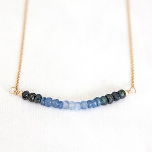 Sapphire Necklace, September Birthstone Gift, 30th Birthday Gift, Blue Sapphire Necklace Gold, Dainty Necklace, September Birthday Jewellery