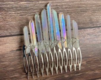 Bridal Hair Comb Silver, Bridesmaid Hair Accessories, Something New For Bride, Rough Crystal Hair Comb, Party Hair Accessories, Boho Bride
