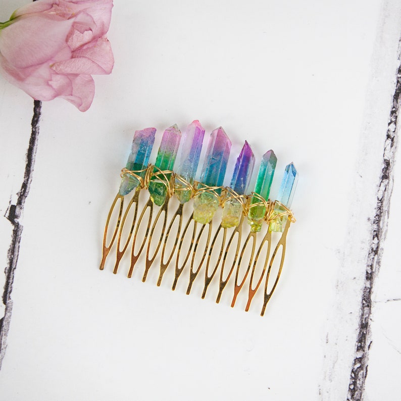 LGBT Accessories Festival Fashion Colourful Hair Comb Handcrafted Hair Accessories Pride Wedding Rainbow Bridesmaid Rainbow Hair Comb