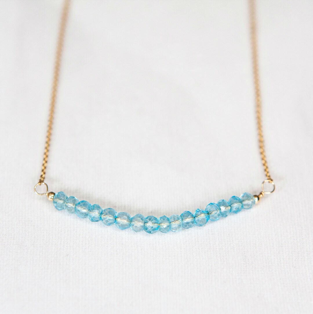 Aquamarine Bar Necklace