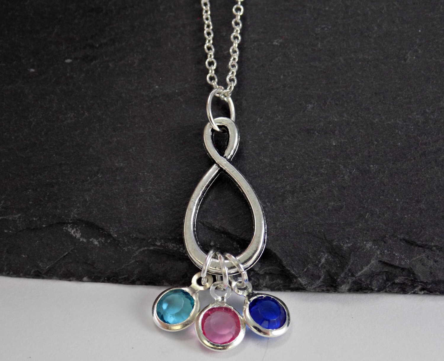 Infinity Necklace Personalized Mom Gift Family Birthstone - Etsy UK