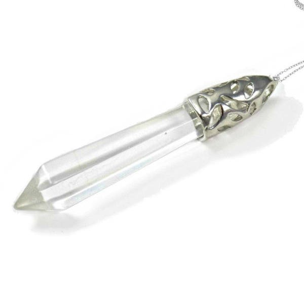 Icicle Natural Crystal Pendant Necklace