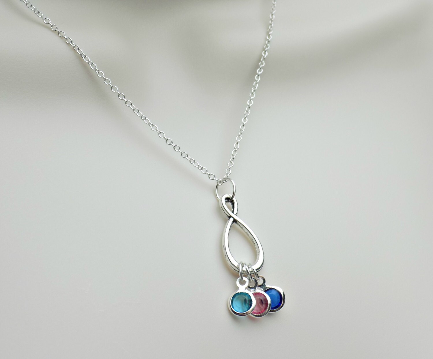 Infinity Necklace Personalized Mom Gift Family Birthstone | Etsy