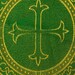 Kelly Gold Metallic Church Fabric