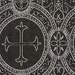 Church fabric black & silver metallic