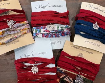 Handmade Rakhi Bracelet | Silver-Tone Charm, Red & Colorful Thread, Raksha Bandhan Keepsake