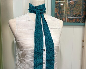 Teal Chiffon Scarf Tie | Silk Blend Neck Belt Headband Accent MAYIL skinny scarf