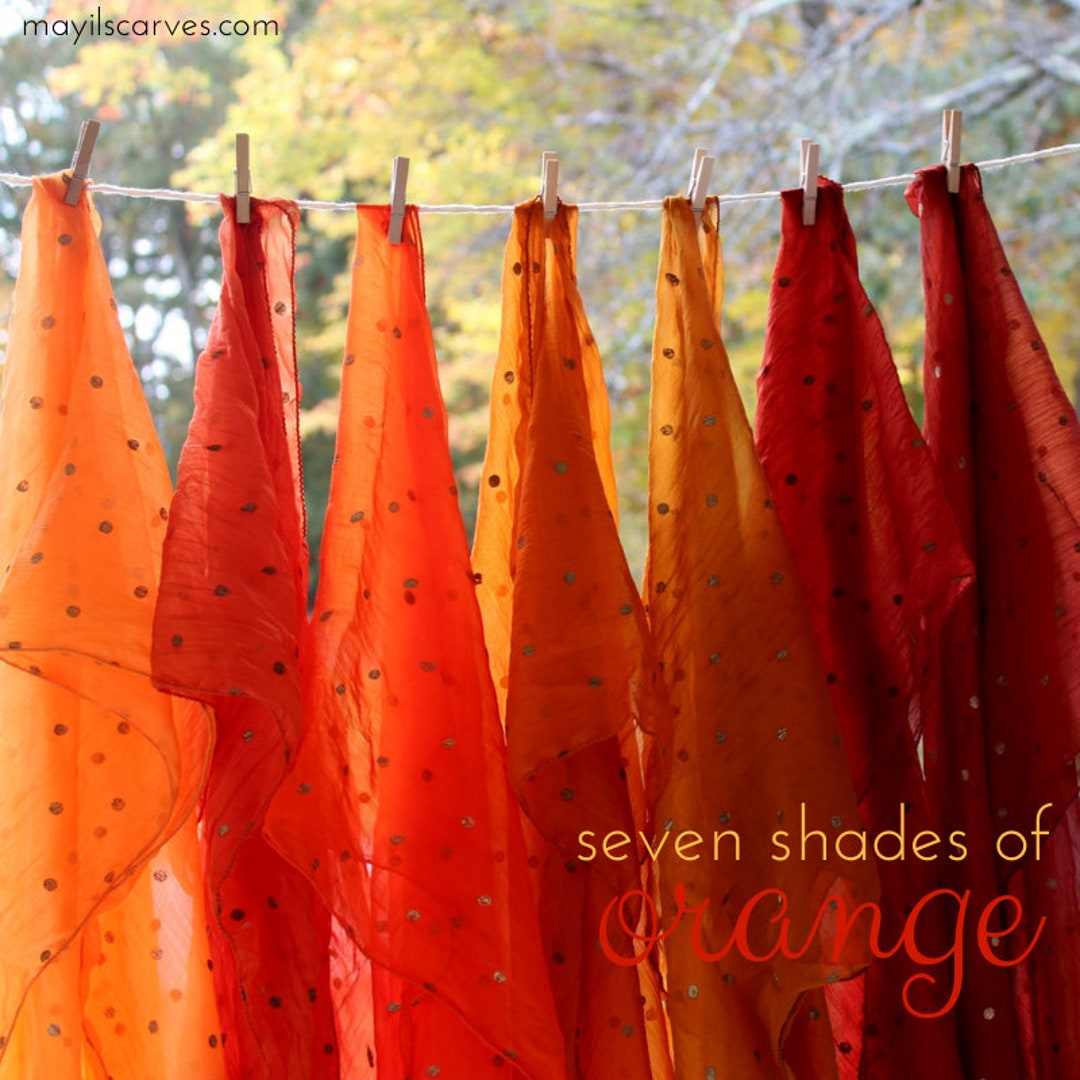 Orange Scarves Fall Scarves a Bright Vibrant Scarf With Etsy