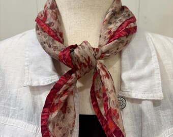 Floral Square Scarf | Timeless Neck Accessory, Hair Scarf, Handbag Accent by MAYIL