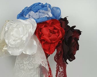 Stoffblumen für den Tisch, Hochzeitsdeko für den Tisch, Tischdeko Hochzeit,