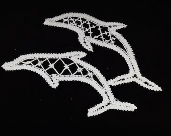 Pattern two dolphins, instructions for making lace as PDF,