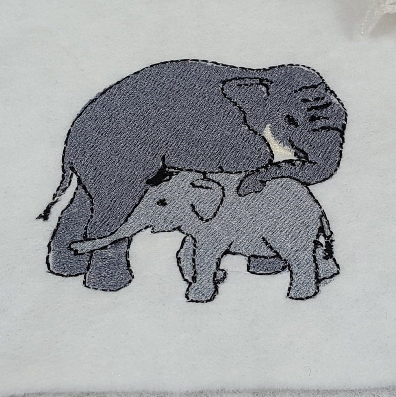 digital Download, Stick-Datei Elefant Mutter mit Kind, Bild 1