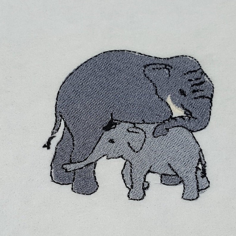 digital Download, Stick-Datei Elefant Mutter mit Kind, Bild 6