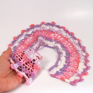 Crochet collar colorful, removable collar image 4