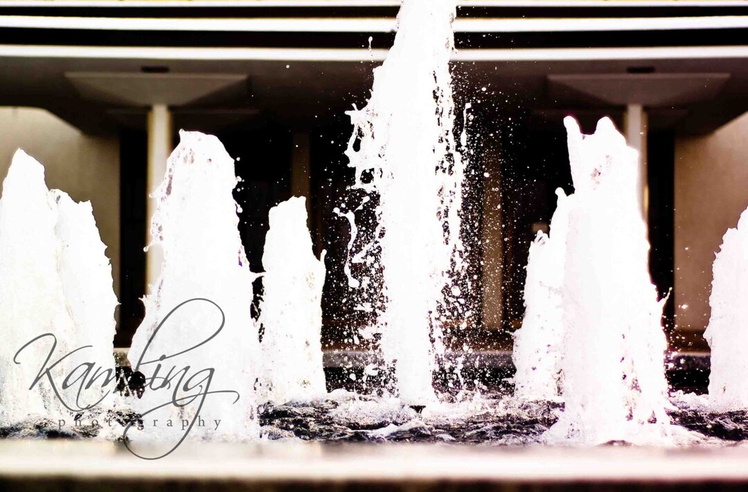 Flowing Fountain Provo UT LDS Temple Digital Photography Etsy