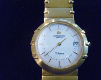 Raymond Weil Geneve Coliseum Watch, 18k Gold Electroplated - Etsy