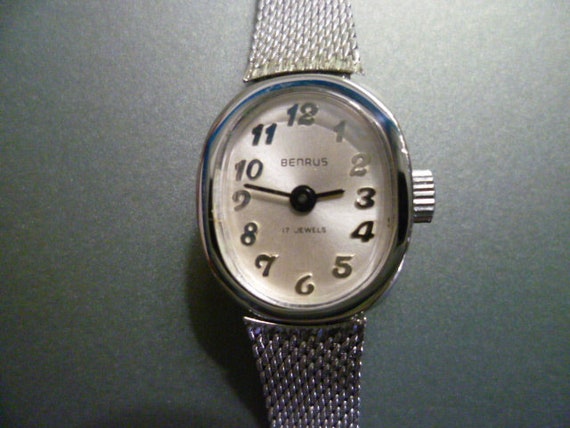 silver benrus watch, cocktail watch, swiss watch - image 3