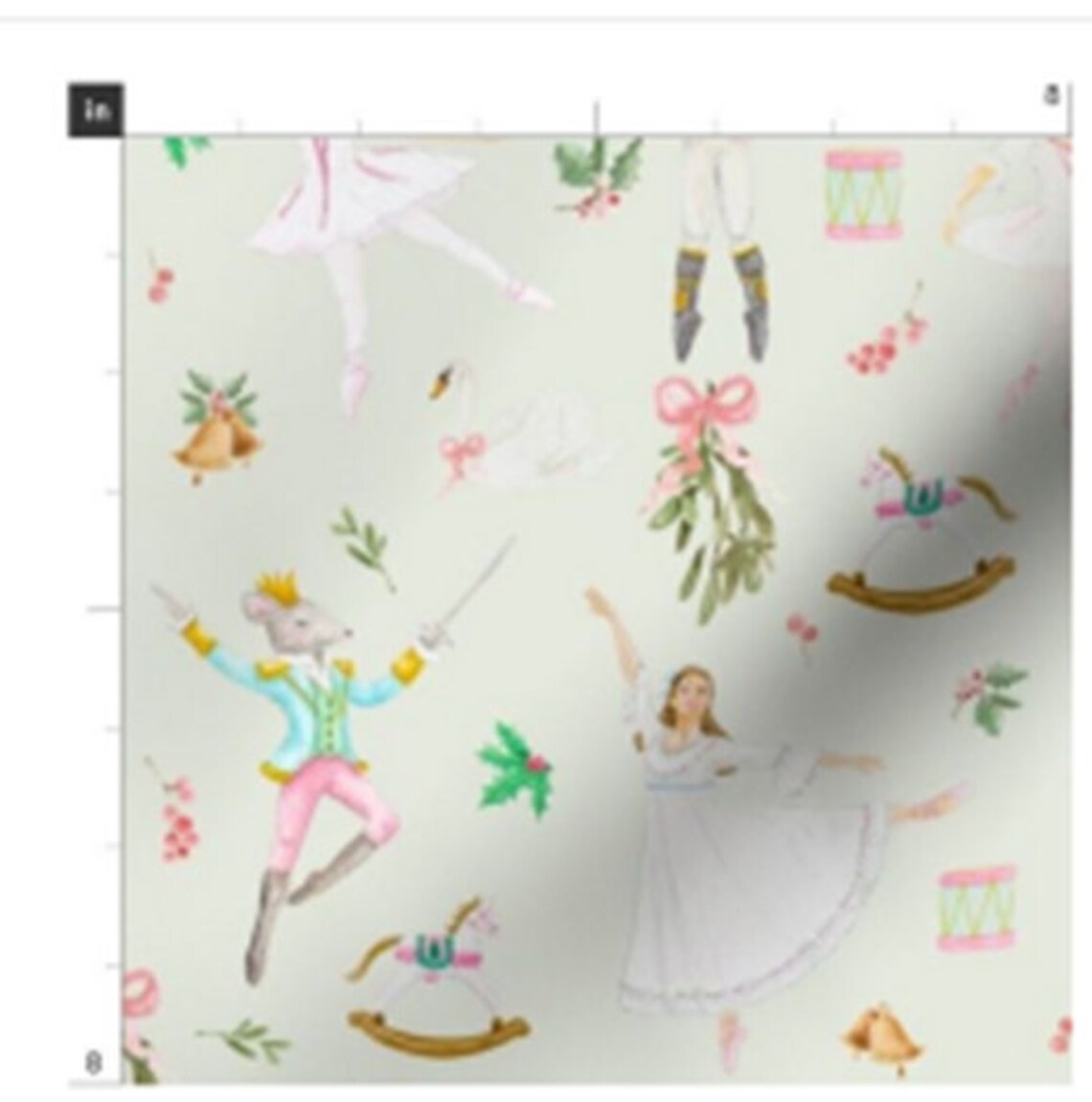 Mint Nutcracker Fabric by the Yard Etsy