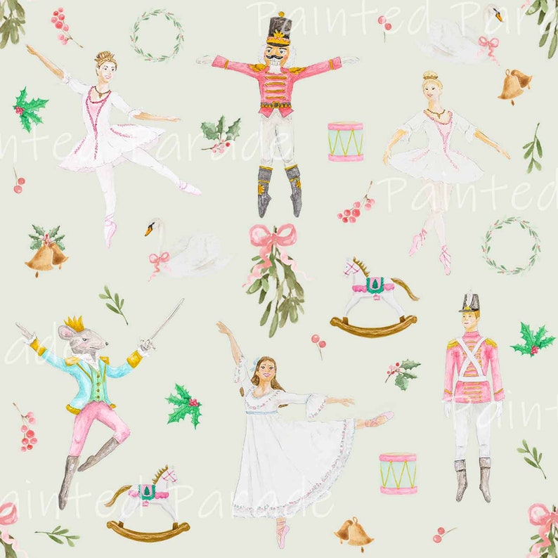 Mint Nutcracker Fabric by the Yard Etsy