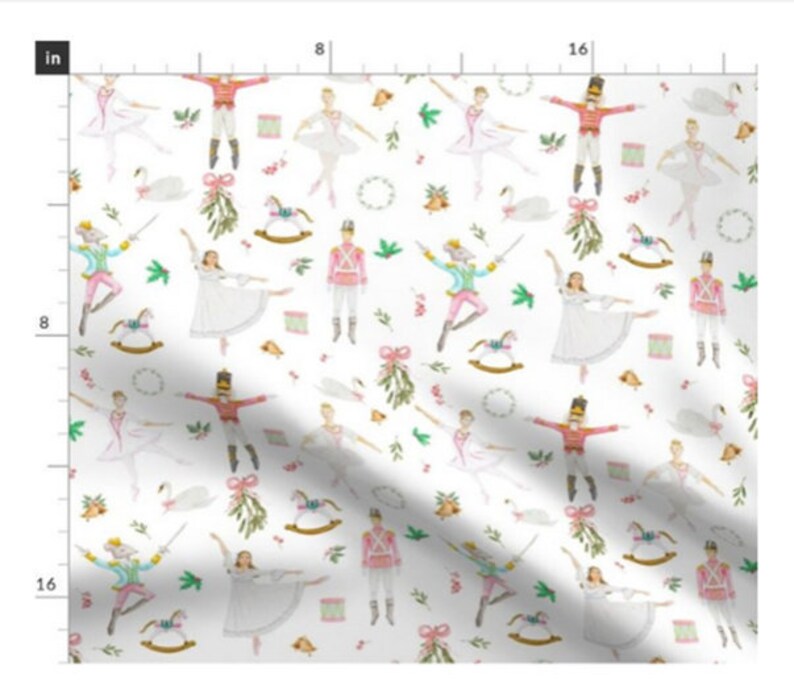 White Nutcracker Fabric by the Yard Etsy