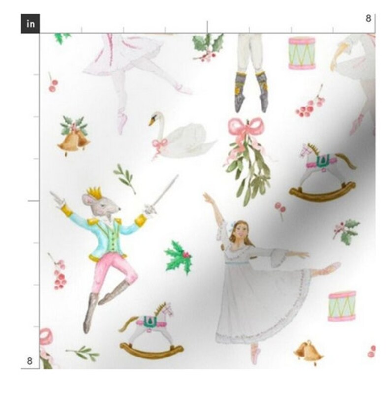 White Nutcracker Fabric by the Yard Etsy