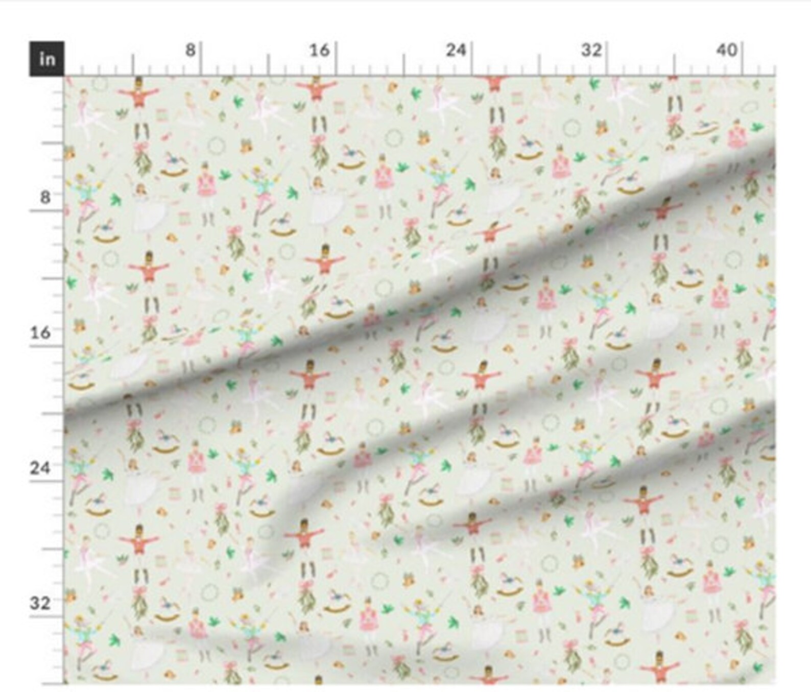Mint Nutcracker Fabric by the Yard Etsy