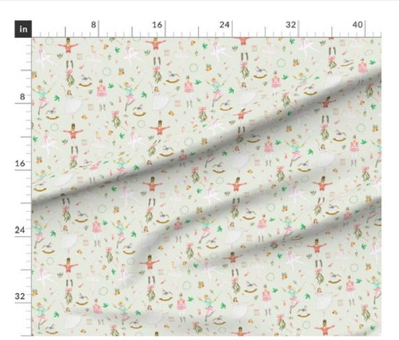Mint Nutcracker Fabric by the Yard Etsy