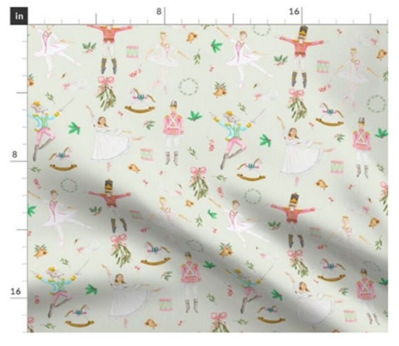 Mint Nutcracker Fabric by the Yard Etsy