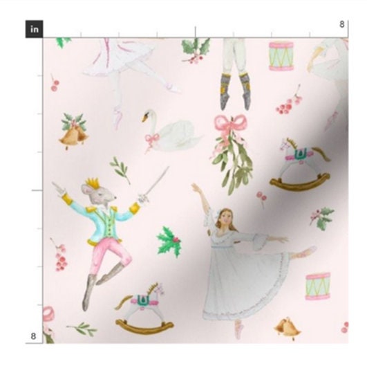 Pink Nutcracker Ballett Fabric by the Yard Etsy