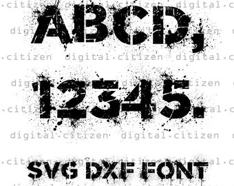 SVG Dirty Stencil font files -- DXF Dirty Stencil font files -- Creative fonts -- CAD and vector format