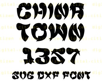 SVG ChinaTown font files -- DXF ChinaTown font files -- Custom creative fonts -- CAD and vector format