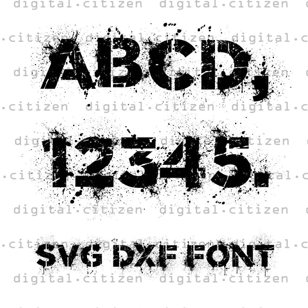 SVG Dirty Stencil Font Files DXF Dirty Stencil Font Files Creative