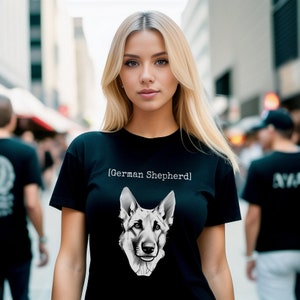 Hand-Painted German Shepherd T-Shirt | Two Sided Unisex Printed Heavy Cotton Tee | Cool Dog Shirt | Dog Lover Tshirt | Dog Lover