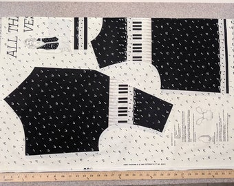 All That Jazz Piano/Music Adult Vest Panel [[by the panel]]