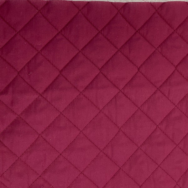 Double Faced Quilted Fabric - Burgundy [[by the half yard]]