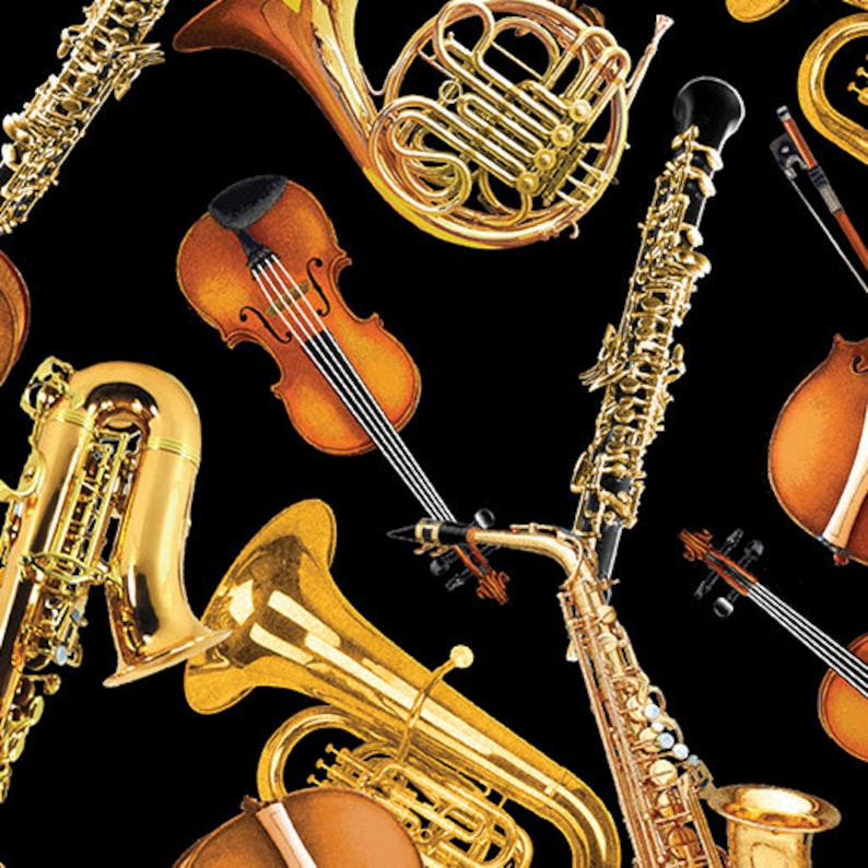 Musical Instrument Fabric Quilting Cotton | Etsy