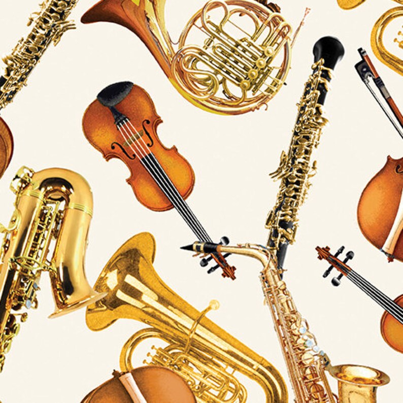 Musical Instrument Fabric Quilting Cotton | Etsy