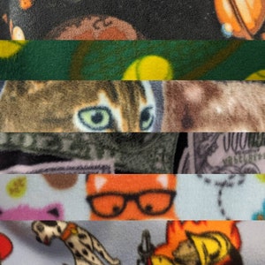 Polar Fleece Prints (by the yard) money / space / cats / tennis / woodland animals / firefighter