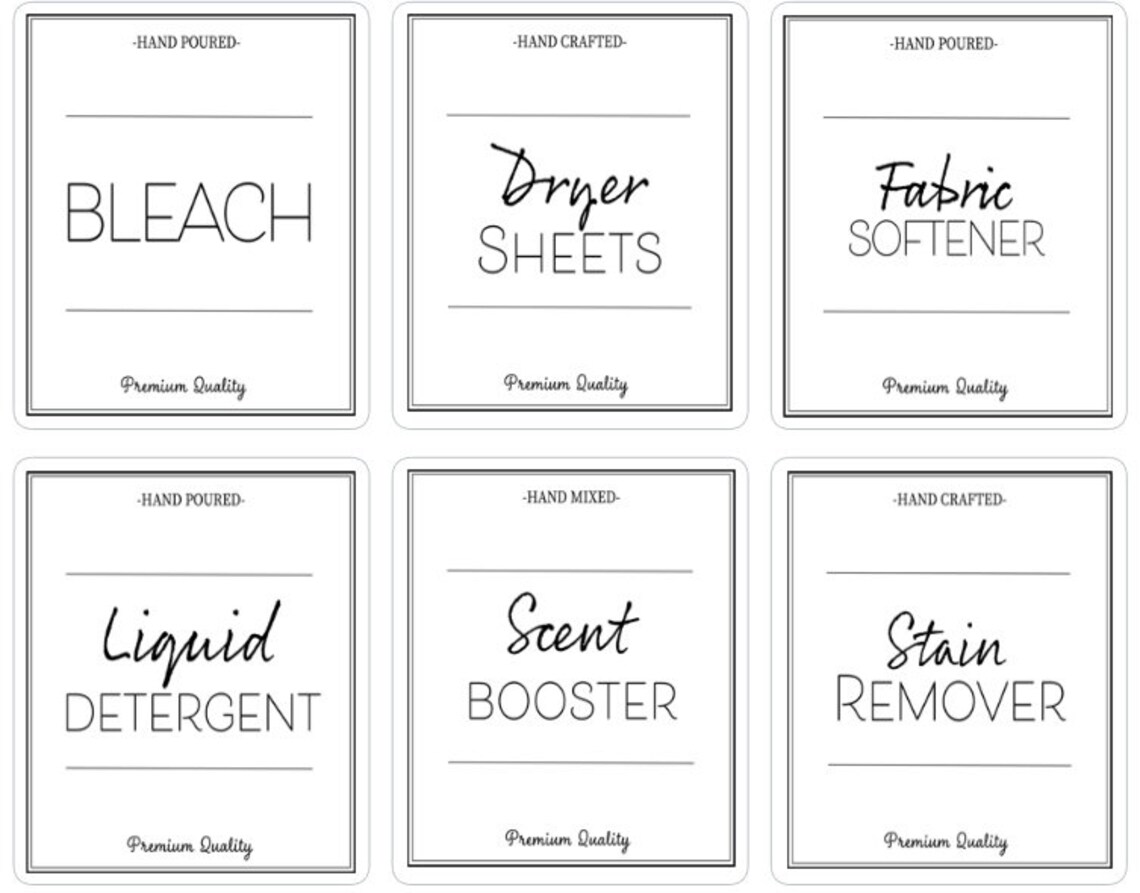 8 digital laundry room labels instant download printable etsy