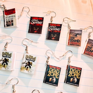 Stephen King book earrings! Horror earrings / Stephen King jewelry
