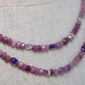 Sapphire and amethyst necklace clearance