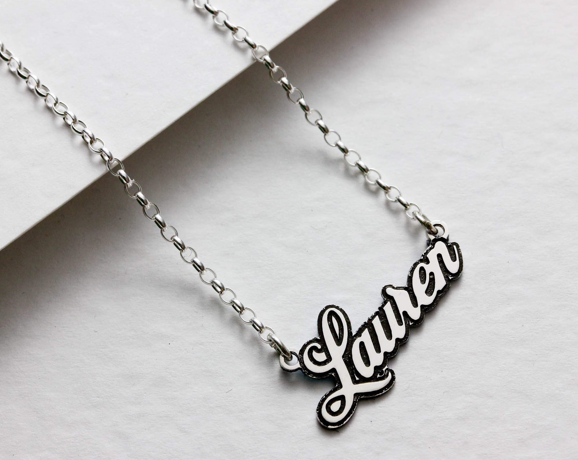 Silver Name Necklace Solid Silver Name Necklace Etsy